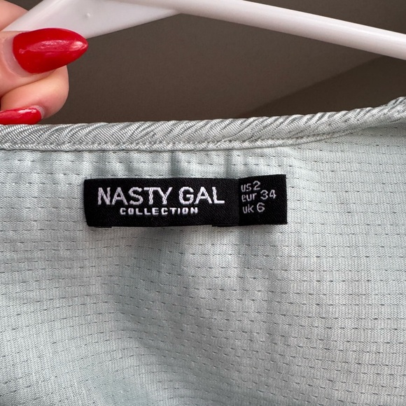 Nasty Gal Gray Tie-Front Jumpsuit - Picture 3 of 6